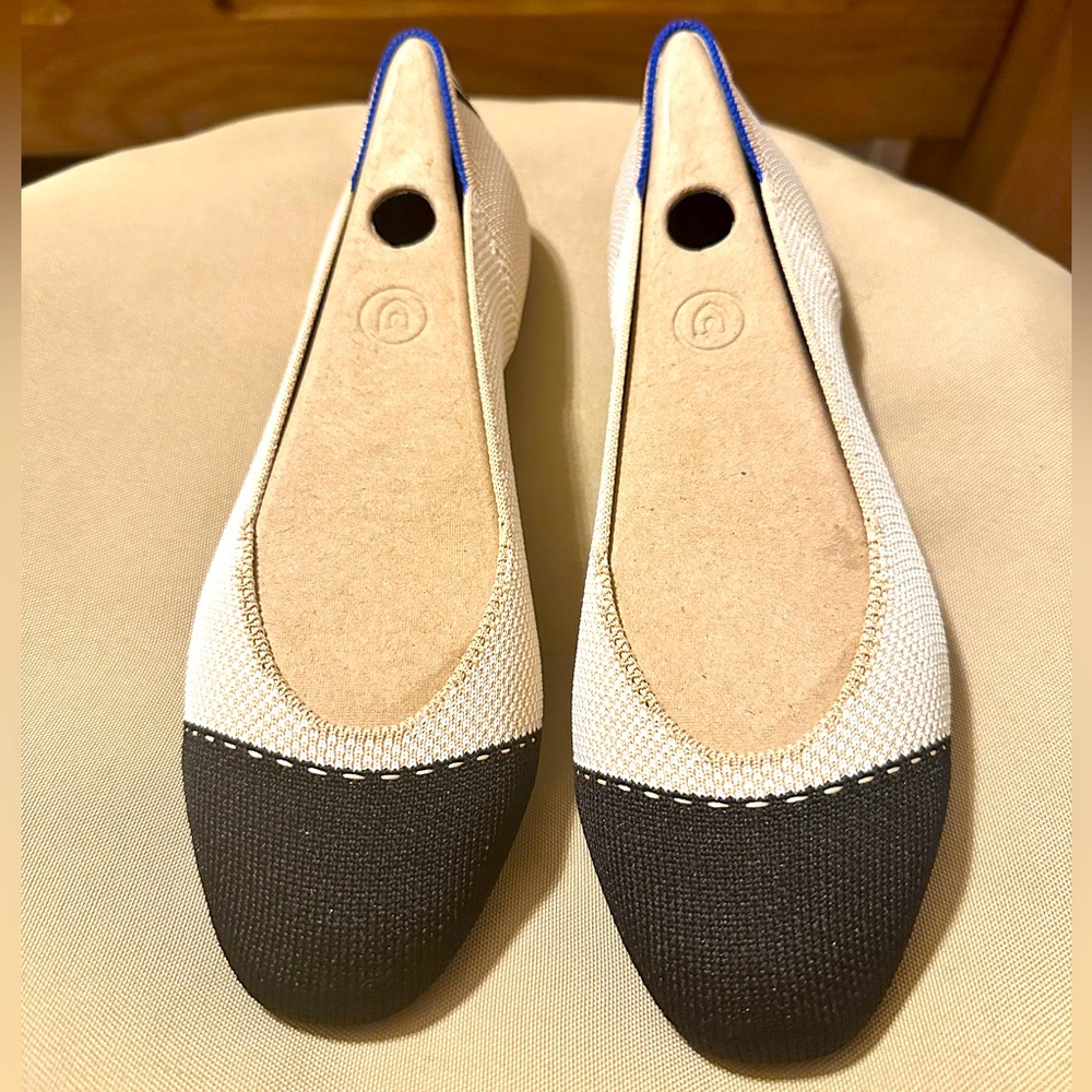 NIB Rothy’s Square Flats in Tuxedo. Size 8.
